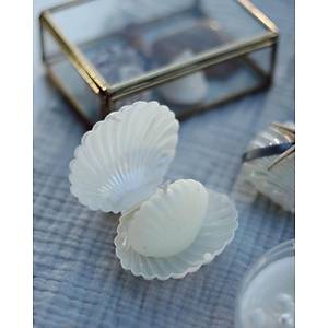 �nci �stiridye Mum Kutusu Sedef Beyaz Plastik