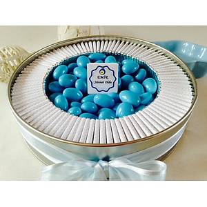 B�y�k Boy �sim Bask�l� Metal Kutu S�nnet �ikolatas� - 100 Adet �ikolata 300 gr Draje