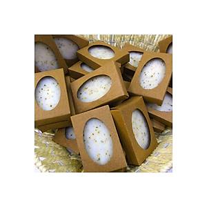 Oval Pencereli Kraft Kutulu Lavanta Taneli Dikd�rtgen Sabun