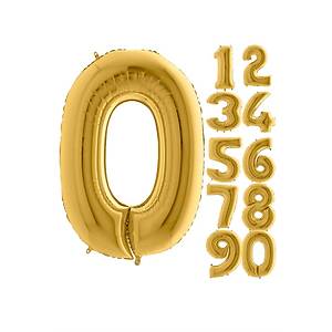 0 Rakam Gold Renk Folyo Balon 100cm