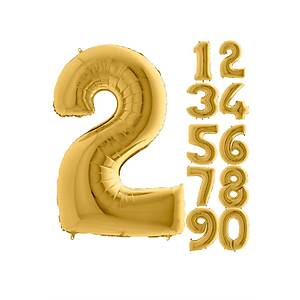 2 Rakam Gold Renk Folyo Balon 100cm