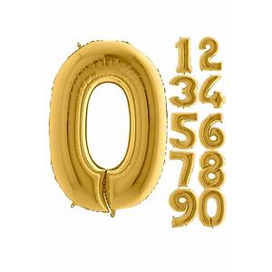 0 Rakam Gold Renk Folyo Balon 60cm