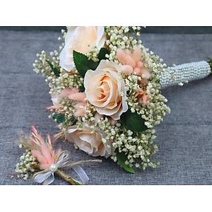 Somon G�l Gelin Buketi ve Damat Yaka ��nesi