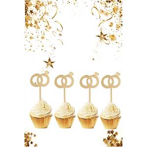 Gold Pleksi Alyans Pasta S�s� 8'li