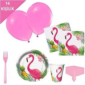 Flamingo Tabak Bardak Do�um G�n� Seti 16'l�