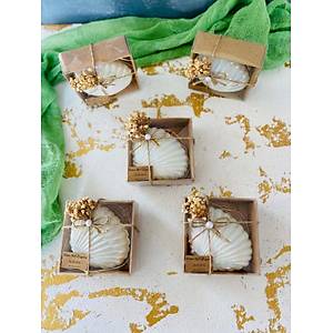 S�z Ni�an Hediyelik �nci �stiridye Mum Kutusu Sedef Beyaz Plastik