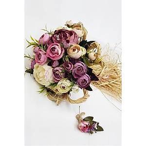 Yapay �akay�k Gelin Buketi ve Damat Yaka ��nesi