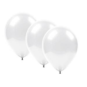 Beyaz Metalik Balon - 50 Adet