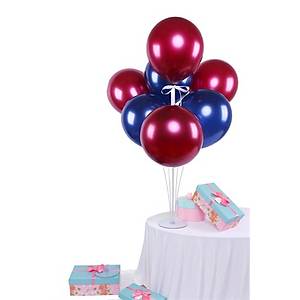 Bordo Mavi Balonlu Balon Stand� - 1 Adet Stand ve 10 Adet Balon
