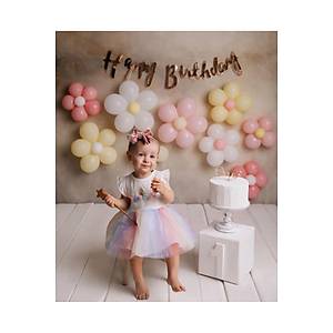 6 L� Papatya Yapma Aparat� Balon ve Rose Happy Birthday Banner 42 Par�a