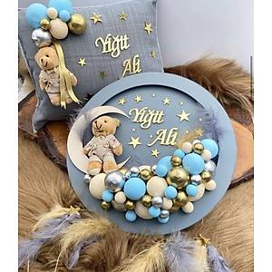 Yuvarlak Ah�ap Bebek Kap� S�s� ve Tak� Yast���