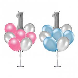 1 Ya� Balonlu Balon Stand� - 1 Adet Stand ve 10 Adet Metalik Balon ve 50 cm Folyo Balon