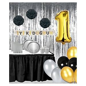 Gold G�m�� Siyah Do�um G�n� Seti 25 Ki�ilik