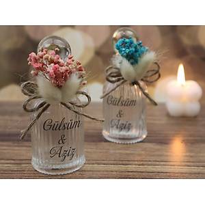 Nikah S�z Ni�an Bebek Hediyelik �izgili Cam Kolonya �i�esi Nikah �ekeri 50 cc