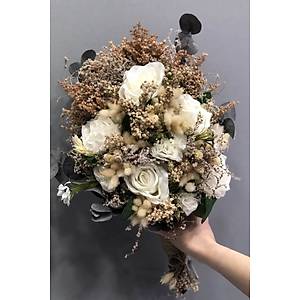 Kuru �i�ekli Gelin Buketi ve Damat Yaka ��nesi