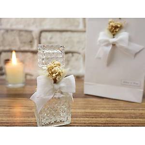 S�z Ni�an K�na Hediyesi -Kristal Kapakl� Cam Kolonya �i�esi 50 cc Karton �antal�