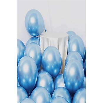 Mavi Krom Balon 40 cm - 50 Adet