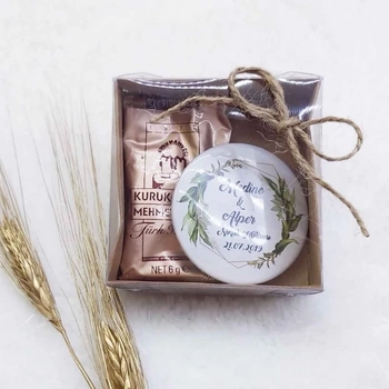 Kahveli ve Kutulu A�acak Magnet Nikah �ekeri 6 cm - S�z Ni�an K�na Hediyelik