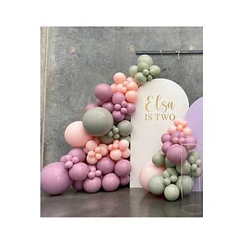 Rosewood Pembe Ta� Rengi Balon Zinciri Seti 63'l� Jumbo Balon Dahil
