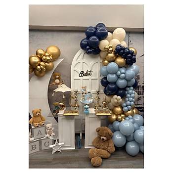 Gece MAvisi S�tl� Kahve F�rt�na Mavisi Gold Krom Balon Zinciri Seti 100'l�