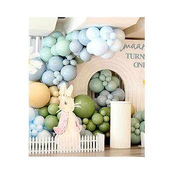Mavi Ye�il Balon Zinciri Seti 103'l� Jumbo Balon Dahil