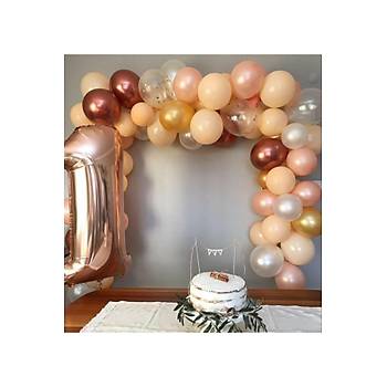 Somon bak�r krom balon zinciri seti 100 l�