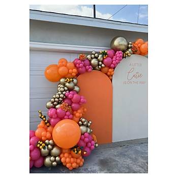 Fu�ya Turuncu Balon Zinciri Seti 103'l� Jumbo Balon Dahil