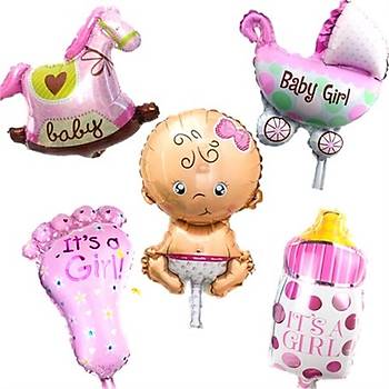 Pembe Bebek Folyo Balon 5'li Set