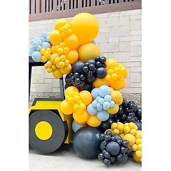 Siyah hardal f�rt�na mavi balon zinciri seti in�aat konsept 100 l�