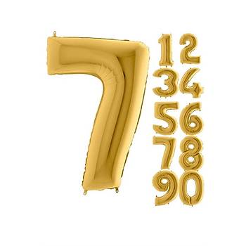 7 Rakam Gold Renk Folyo Balon 100cm