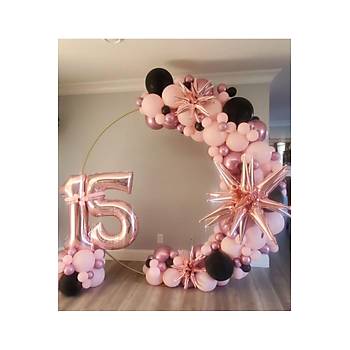 Pembe Siyah Balon Z�nciri Seti 100'l�
