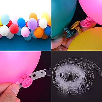 Somon Balon Zinciri - 100 Adet Balon , 5 mt Zincir Aparatı ve Balon Pompası