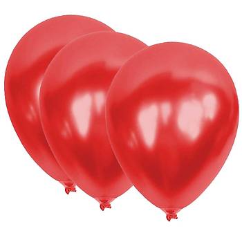 Krmz Metalik Balon - 50 Adet