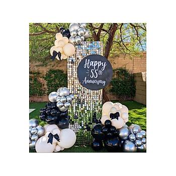 Deniz Kumu Siyah G�m�� Krom Balon Zinciri Seti 103l� Jumbo Dahil