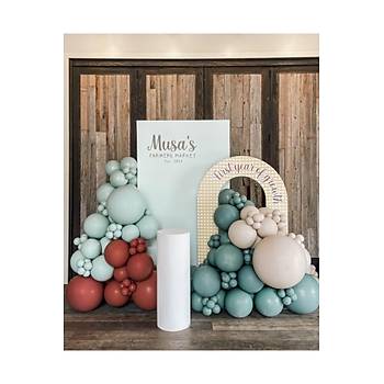 K�� Ye�ili Ada �ay� Deniz Kumu Yan�k Turuncu Balon Zinciri Seti 100'l�