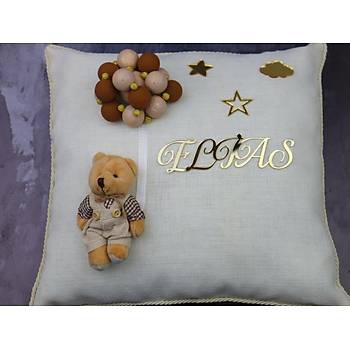 Ah�ap Bulut Bebek Kap� S�s� ve Yast�k Tak�m�