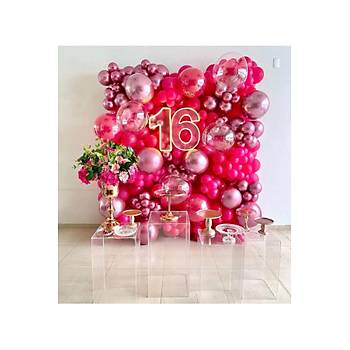 Fu�ya pembe krom balon zinciri seti 100 l�