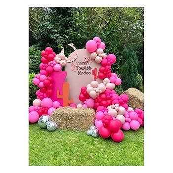 Pudra Fu�ya Pembe Balon Zinciri Seti 100'l�