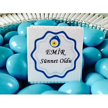 Byk Boy sim Baskl Metal Kutu Snnet ikolatas - 100 Adet ikolata 300 gr Draje