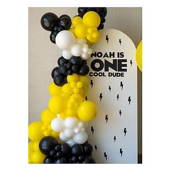 Sar� Siyah Beyaz Balon Zinciri Seti 100'l�