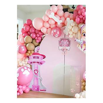 Candy Pink �eker Pembe Makaron Pembe Deniz Kumu Balon Zinciri Seti 100'l�