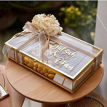 B�y�k Boy Cam Kutuda S�z Ni�an �ikolatas� - (80 Adet Madlen �ikolata ve Draje)