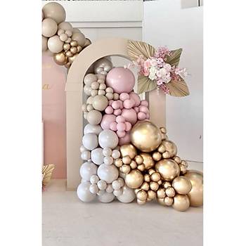 Deniz kumu duman toz pembe gold krom balon zinciri seti 100 l�