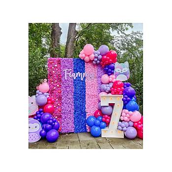 Mor Mavi Lila Pembe Fu�ya Renkli Balon Zinciri Seti 100'l�