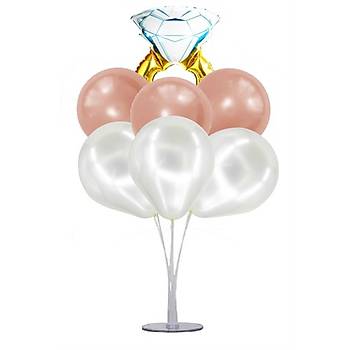 Yzkl Balon Stand - 1 Adet Stand, 1 Adet Folyo Yzk ve 10 Adet Balon