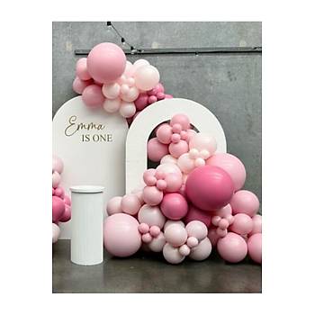 Pembe Balon Zinciri Seti 103'l� Jumbo Balon Dahil