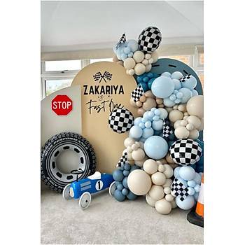 Deniz kumu mavi formula balon zinciri seti 102 li