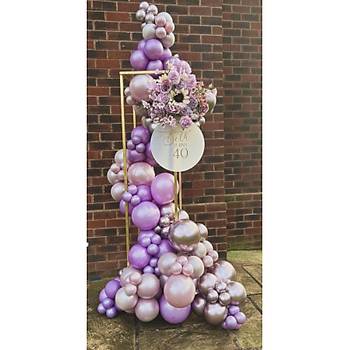 Metalik lila krom pink gold balon zinciri seti 100l�