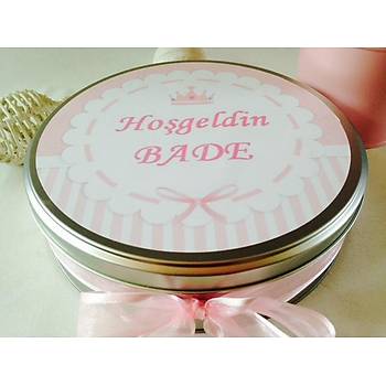 Orta Boy sim Baskl Metal Kutu Bebek ikolatas - 70 Adet ikolata 180 gr Draje