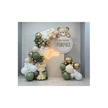 Okalipt�s retro white gold krom balon zinciri seti 100 l�